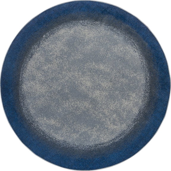 Joy Carpets Kid Essentials Urban Edges 7'7" Round Area Rug in Color Marine