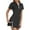 Black, variant on Womens Henley 2 Piece Short Sets Summer Slim Fit Soft Stretch Quarter Zipper Short Sleeve Workout Sport Suits women suits 2 piece set