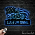 thumbnail image 2 of Handmadetneonsign US Flag Motorcycle Name Metal Wall Art LED Light, Dirt Motocross Bike Metal Sign, 2 of 5