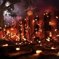 thumbnail image 4 of Toodour Orange Halloween Lights, 25ft 100 Count Incandescent Halloween String Lights, UL Certified Connectable Mini Bulbs Orange String Lights for Home, Garden, Porch, Halloween Party Decorations, 4 of 7