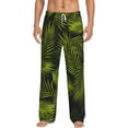 thumbnail image 2 of Picia Tropical Palm Leaves Fern Leaf Mens Soft Woven Cotton Elastic Waistband Sleep Pajama Pant Lounge Sleep Pant With Pockets And Drawstring-Small, 2 of 9