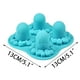 thumbnail image 5 of Bandejas de silicona para cubitos de hielo congelados con diseño de pulpo de 4 rejillas, molde para hacer cubitos de hielo creativos en 3D, color azul, 5 of 5