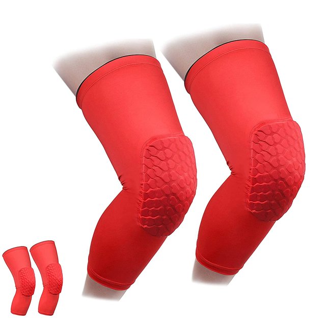 Knee Sleeve Pair Kneepad Pads Crashproof Antislip Basketball Leg Sleeve Protective Pad Support Guard Padded Breathable Compression Wear Hexpad - 2 Packs