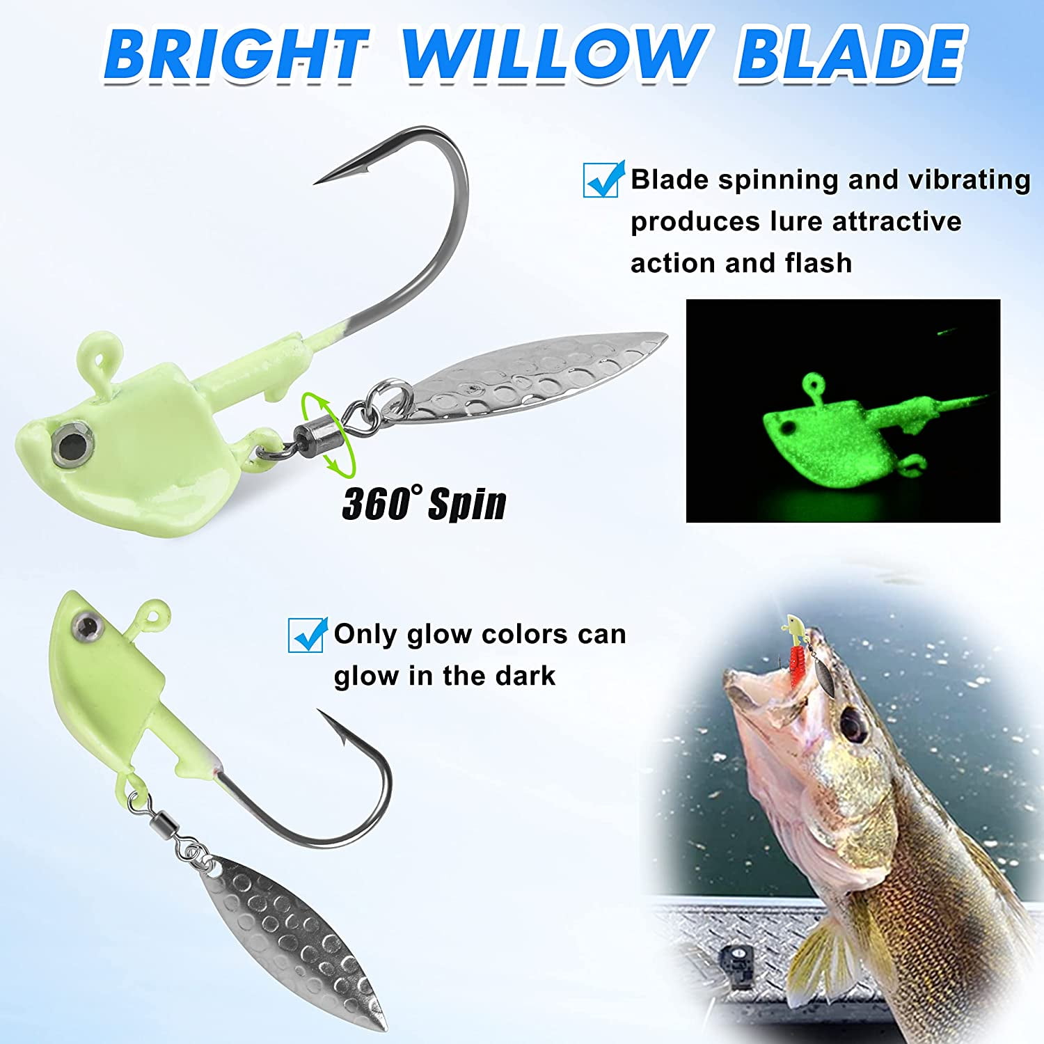 Fishing Jig Heads with Blade Underspin Jig Heads with Willow