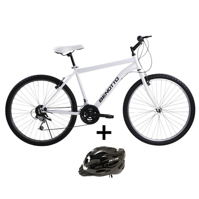 Combo Bicicleta Benotto PMO R26 Blanco 18V con Casco Talla L