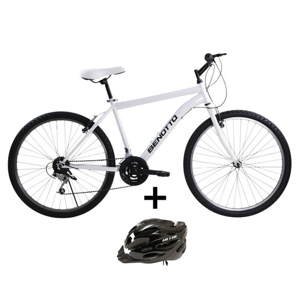 Combo Bicicleta Benotto PMO R26 Blanco 18V con Casco Talla L