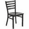 Walnut Wood Seat/Black Metal Frame