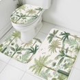 thumbnail image 3 of Green Palm Trees Bath Mat 3 Piece Bathroom Rug Set, Farmhouse Summer Leaves Plants Birds Non Slip Bath Rug Contour Mat and Toilet Lid Cover, Absorbent Shower Mats Soft Bath Rugs and Mats Sets, 3 of 8