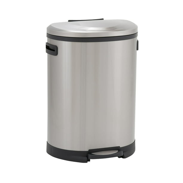 Household Essentials Aspen Stainless Steel Oval Step Pedal Trash Can, 13  Gallon / 50 Liter - Walmart.com