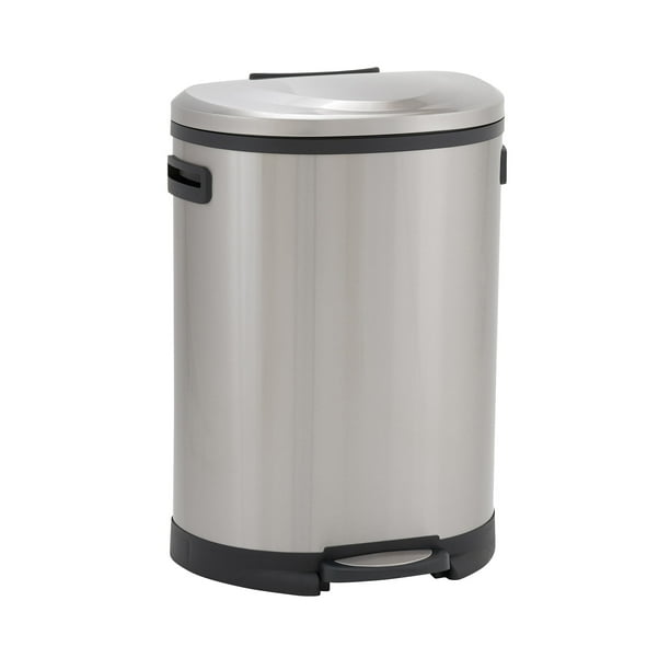 Household Essentials Aspen Stainless Steel Oval Step Pedal Trash Can, 13 Gallon / 50 Liter - Walmart.com