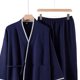 thumbnail image 4 of Conjuntos de ropa interior térmica para hombre, blusa con cuello en V, manga larga, encaje, cintura ajustada, pantalones largos rectos, pijama para estar en casa, blusa y pantalones de poliéster., 4 of 7