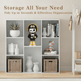 thumbnail image 3 of Anhdah 8 Cube Storage Organizer, Cube Bookcase Closed Back Panel Bedroom, Living Room, Home Office, Closet Bookshelves White Oak, 3 of 6