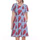 thumbnail image 1 of Balery Cartoon Lobsters 2 Vestidos sueltos de manga corta para mujer, vestidos de verano 2025, vestidos casuales de corte A con vuelo., 1 of 6