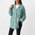 thumbnail image 2 of Women's Plus Size Loose Knit Button Up Shirt Casual Comfortable Solid Color Long Sleeve Top Outerwear, 2 of 2