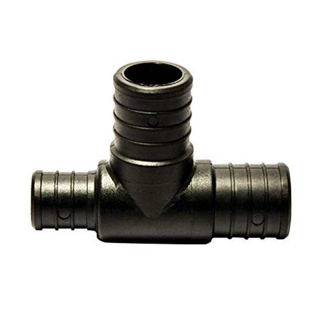Ecopoly PEX Tee de 1 x 3/4 x 1 pulgada, plástico rizado, paquete de 5
