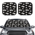 thumbnail image 2 of Honeii Swan And Dragonflies Print Foldable Car Sun Shade for Windshield, 2-Piece UV Protection Shade, Protects Car Interior, Ideal for Cars, Trucks, SUVs-Medium, 2 of 6