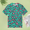 thumbnail image 4 of Leopard Print Pattern Women's Short Sleeve T-Shirt Crew Neck Casual Summer Trendy Loose Fit Tops, 4 of 6