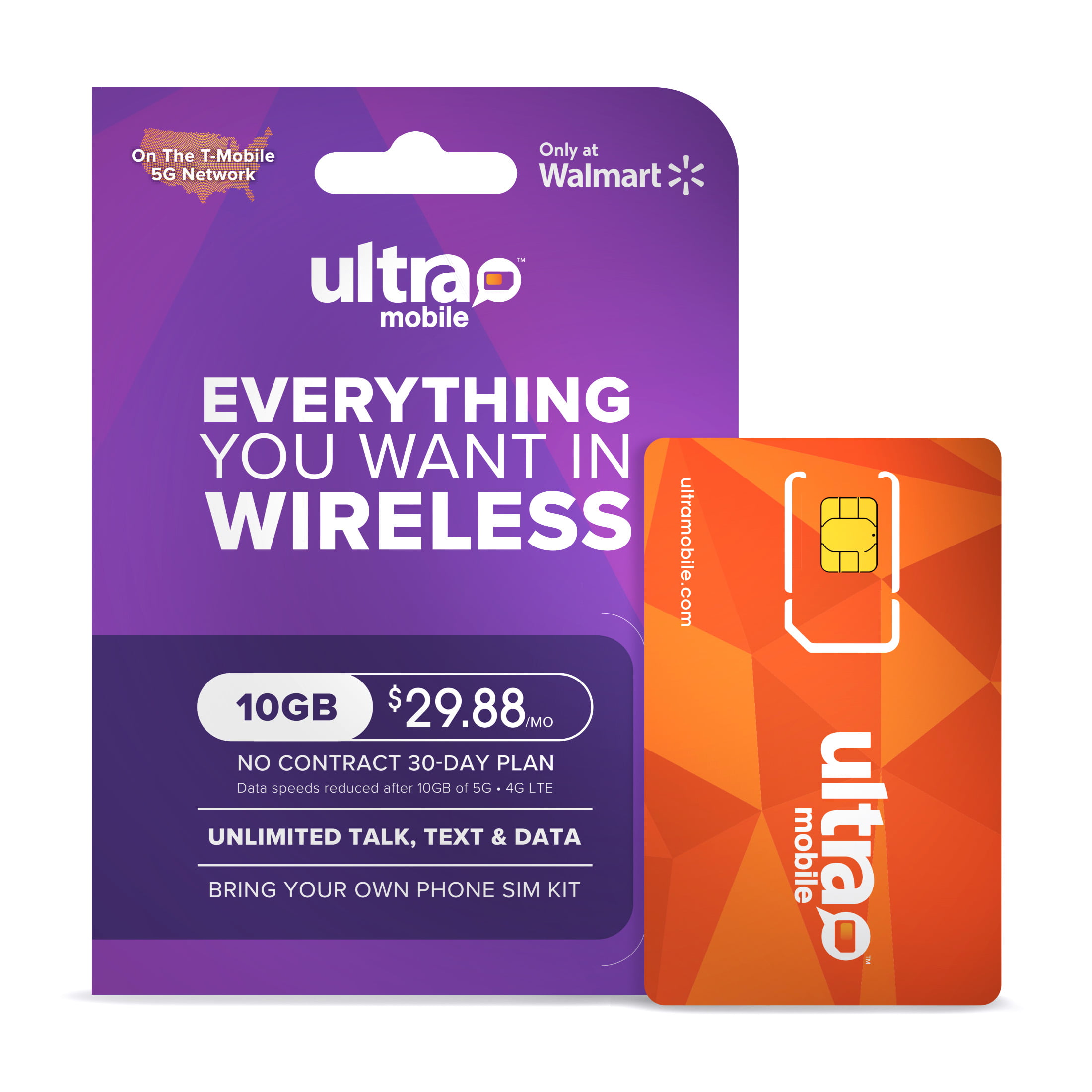Ultra Mobile 10GB 30 Day Prepaid Wireless Plan SIM Kit