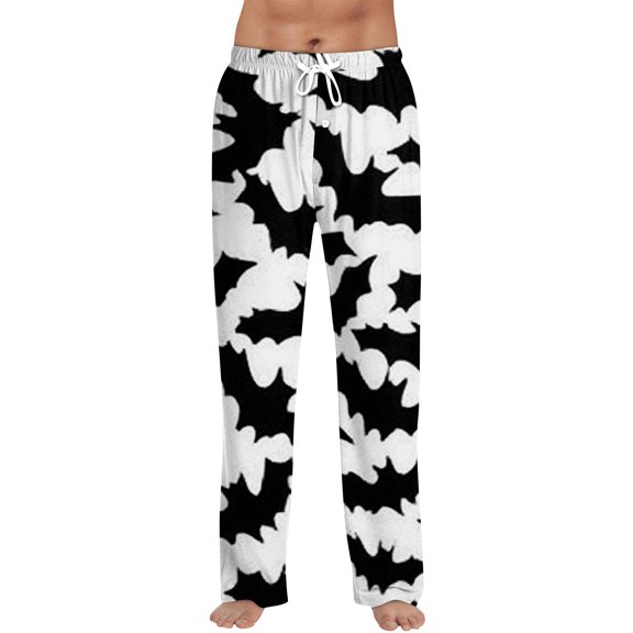 Trgacdwlo Mens Pajama Pants Halloween Cute Pumpkin Graphics Pajama Bottoms Men Elastic Waist Drawstring Fall Winter Lounge Pants Men