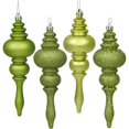 thumbnail image 1 of Vickerman N500073 4 in. Lime Finial 4 Finish Assorted Color Christmas Ornament - 8 per Box, 1 of 3