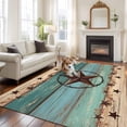 thumbnail image 2 of Large Area Rug 6'x9', Texas Star Country Non-slip Runner Carpet for Living Room/Bedroom/Office, Western Old Wooden Board Vintage Outdoor Indoor Rectangle Area Rugs Floor Mat for Kitchen/Dining Room, 2 of 9