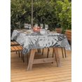 thumbnail image 3 of Outdoor Tablecloth with Umbrella Hole for Patio/Picnic/Party/Camping, Black Palm Leaves Waterproof Table Cloth Rectangle Table Cover Washable, Tropical Coastal Botanical Summer (52"x 70"), 3 of 9