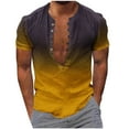 thumbnail image 2 of Weiqiqre Hauts pour Hommes à Boutons Dégradé Décontracté Mode Imprimé Col Rabattu Manches Courtes Chemise/hauts Respirants, Coupe Extensible, Taille P-5TG, 2 of 5