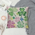 thumbnail image 2 of Nawypu  ST Patricks Day Lucky Charm Shamrock Throw Pillow Covers, 18 x 18 Inch Buffalo Plaid Clover Pink Decorations for Sofa Couch, 2 of 5