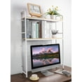 thumbnail image 3 of golytefs 2 Tier Wooden Desk Organiser Shelf with Grid Panel Display Shelf for Home Office, 3 of 9