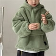 thumbnail image 3 of XXWXYD Toddler Boys Girls Sherp𝖺 Lined Quarter-Zip Flece Hoodie Pullover Oversized Bubble Sweatshirt Windproof Winter Coat, 3 of 6