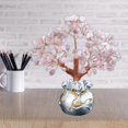 thumbnail image 3 of Decoración de Árbol de dinero de cristal Natural Feng Shui perfke Árbol del dinero base de plata rosa, 3 of 9
