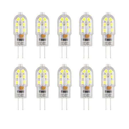 10 Pack G4 20W 2835 SMD Bi-pin 12 LED Lamp Light Bulb DC 12V 6000K White&