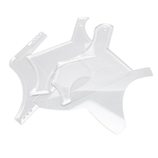 Kit d'Outils de Modelage de Barbe 4 Pcs Outil de Coiffage de Barbe Premium pour Hommes Toilettage Professionnel ABS Durable