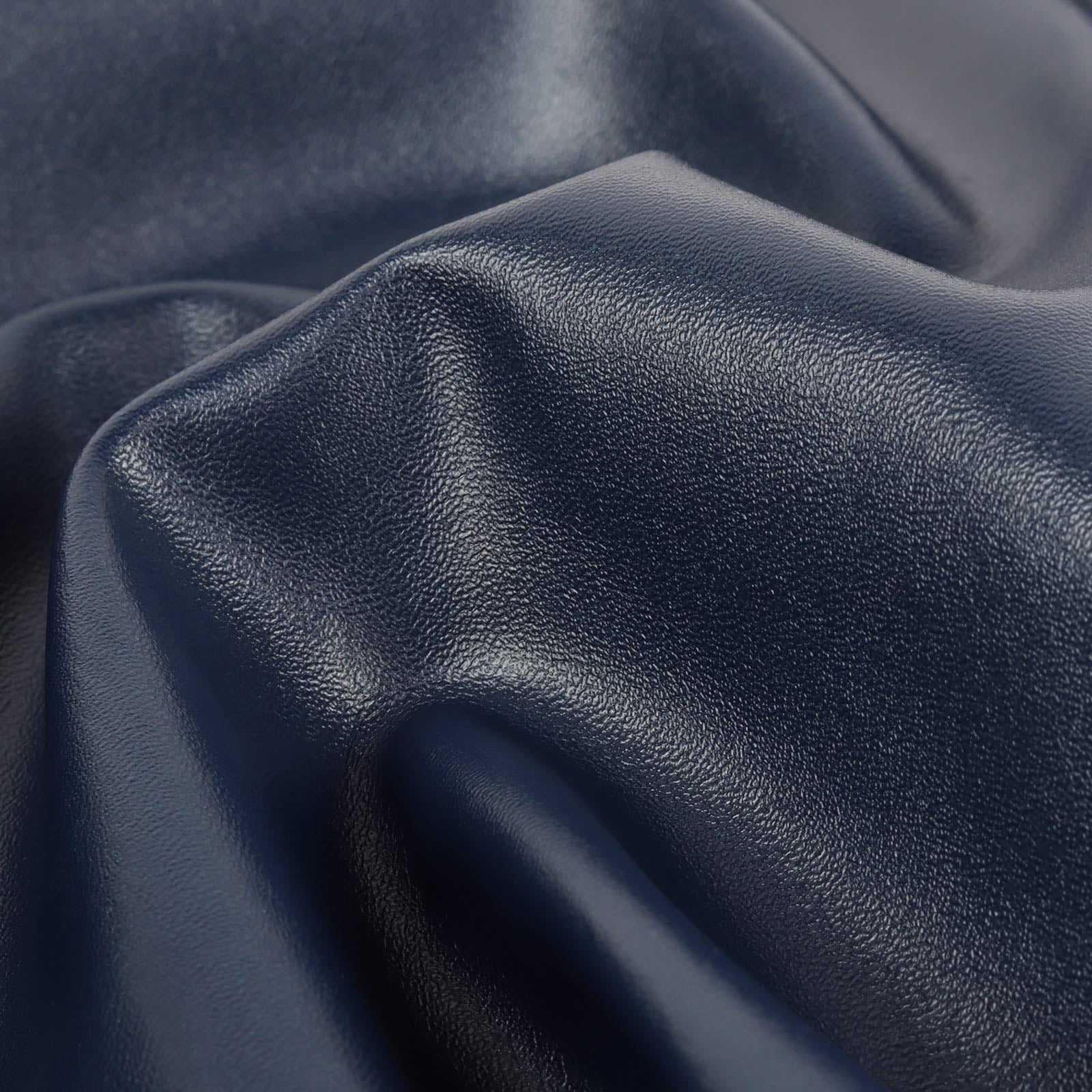 EdgeSeal 54 in Wide Faux Leather Material PU Fabric, Textured, Upholstery Fabric, By the Yard, Dark Blue