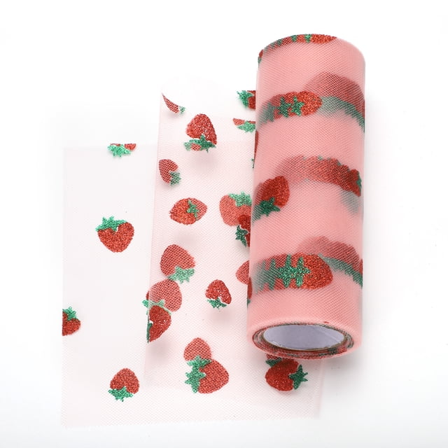 Rollos de Tul de Fresa, Cinta de Tul de Poliéster de 6" x 10 Yardas, Tela de Tul Brillante para Falda Tutu DIY, Rosa Oscuro