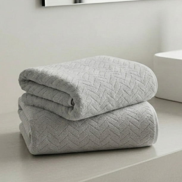 Pack de 2 Toallas de Microfibra Grandes (140x70 cm) Extra Suaves y de Secado Rápido para Baño, Alberca, Gimnasio y Viaje, Mod. Gris