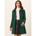 thumbnail image 3 of Abrigo Largo De Invierno Con Cuello Peter Pan Para Mujer Verde Oscuro Sólido M, 3 of 5