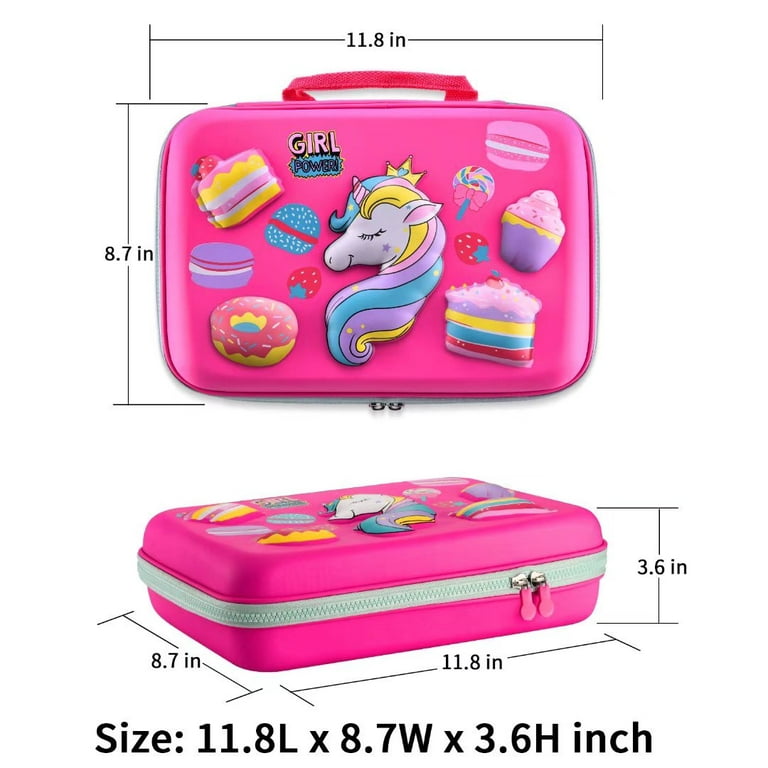 COO&KOO Unicorn Lunch Bag Lunch Box Set, Insulated Lunch Bag with 3  Compartment Bento Box Ice Pack Water Bottle Silicon Cap Spoon Salad  Container for