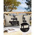 thumbnail image 3 of Vintage Farmhouse Animal Silhouette Outdoor Pillow Covers Waterproof Throw Pillow Cover 20x12in Set of 2,Rectangle Decorative Pillowcases Cushion Case for Patio Sofa Couch,Rooster Pig Cow Farm Life, 3 of 7