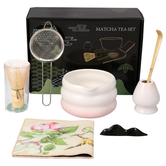 Ikoopy Japanese Matcha Tea Set Easy to Use Elegant Green Matcha Kit Smooth Help Relaxing Japanese Tea Making Set for Your Home Use