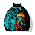 thumbnail image 3 of Chaqueta de invierno para hombre, chaqueta con estampado de dragón y fénix, ropa para hombre, chaquetas holgadas de algodón para hombre, abrigos para hombre, parka, 3 of 5