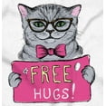 thumbnail image 2 of Cat Wearing Glasses Bowtie Free Hugs Zip Hoodie Sweatshirt Women Brisco Brands S, 2 of 5