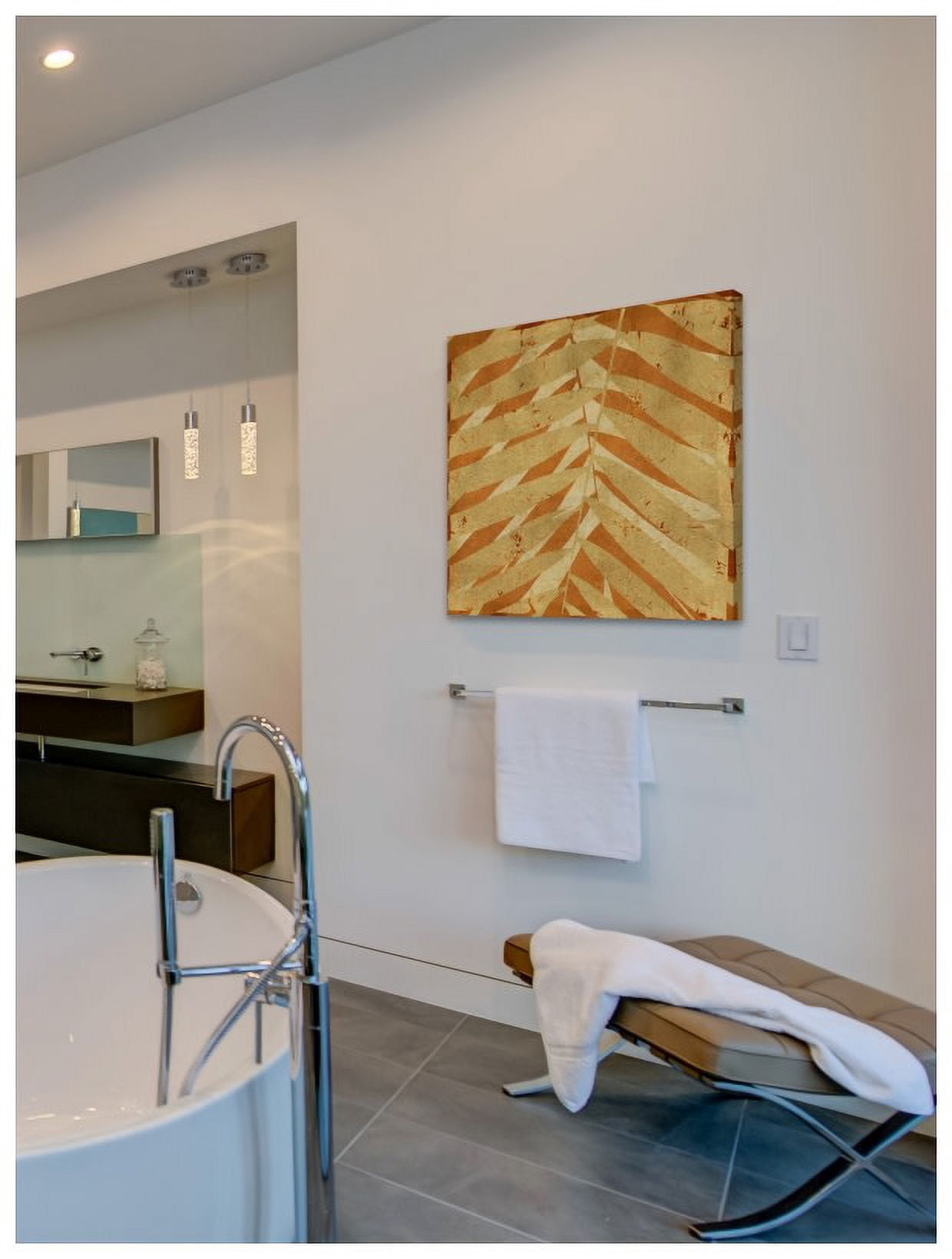 "Palm Fossil I" Painting Print on Wrapped Canvas