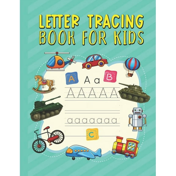 Letter Tracing Book for Kids : Kids-friendly Background Cover Alphabet English Letter Tracing Activity Book for Preschoolers and Toddlers ages 3-5 (Paperback)