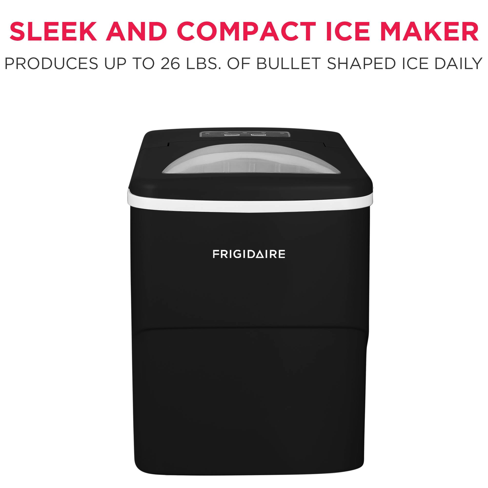 Frigidaire 26 lb Capacity Portable Countertop Ice Maker, Black
