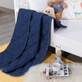 thumbnail image 5 of Ultra Soft Microfiber Down Alternative Toddler Comforter, Lightweight Machine Washable Crib Quilted Blanket, Navy Blue, 43" x 60", 5 of 5