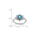 thumbnail image 2 of 3/5 Carat (Ctw) Blue Topaz Flower Ring in Sterling Silver, 2 of 4