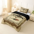 thumbnail image 3 of Feelyou Rustic Wood Plank Bass Fish Twin Comforter Sets for Men, Wooden Outdoor Lake Marine Bedding Set, Brown, Black Reversible, 2-Piece, 3 of 6