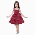 thumbnail image 3 of NIEWTR Robe de Jeu pour Fillette, Imprimé d'Étoiles, Vêtements d'Été, Sans Manches, Robes pour Enfants, Robe Décontractée de Plage (Rouge, 7-8 Ans), 3 of 5