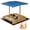 Style 3, variant on Accreate Wooden Sandbox with Lid, Outdoor Sandbox with 2 Benches, Ministry Lining, Adjustable Height and Swivel Top for Kids 3-8 Years, for Beach, Patio and Backyard (47x47 Inches)